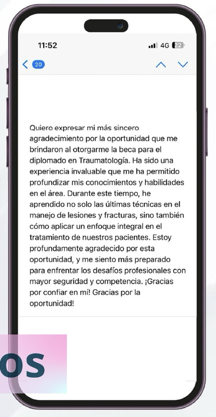 Reseña de Google de Testimonio diplomado en Traumatología